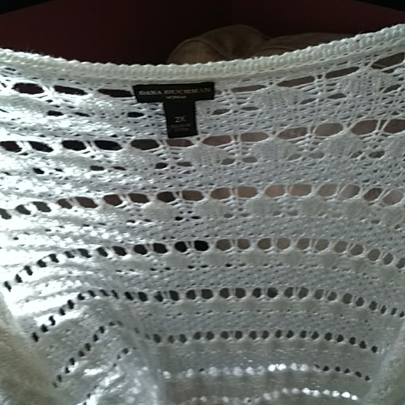 Dana Buchman Sweaters - White lacey sweater vest 2X Dana Buchman Sweaters - White lacey sweater vest 2X